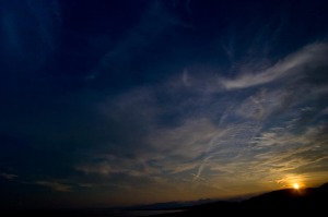 平塚海岸からの日没